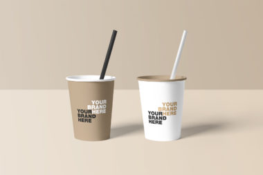 Download Paper Cup Mockup With Straw Pipe | Mockup Index